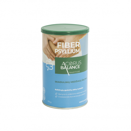 FIBER PSYLLIUM, cholesterolio koncentracijai, 170 g