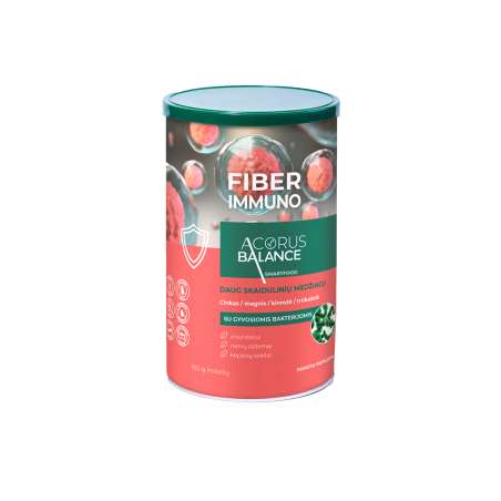 FIBER IMMUNO + gyvosios bakterijos,  imunitetui, 180 g