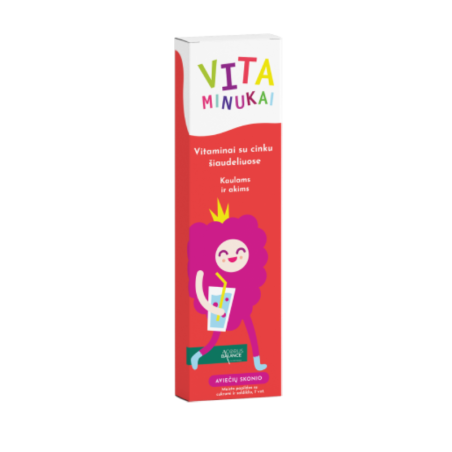 VITAMINUKAI, vitaminai su cinku, aviečių skonio, 7 vnt.