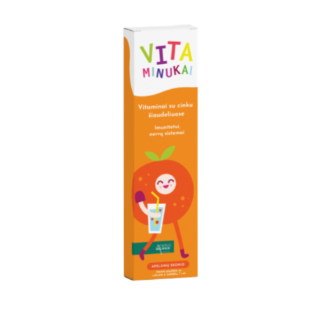 VITAMINUKAI, vitaminai su cinku, apelsinų skonio, 7 vnt.